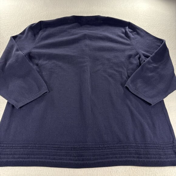 Talbots Women’s XL Blue 3/4 Sleeve Button Cardigan Sweater - Picture 8 of 9